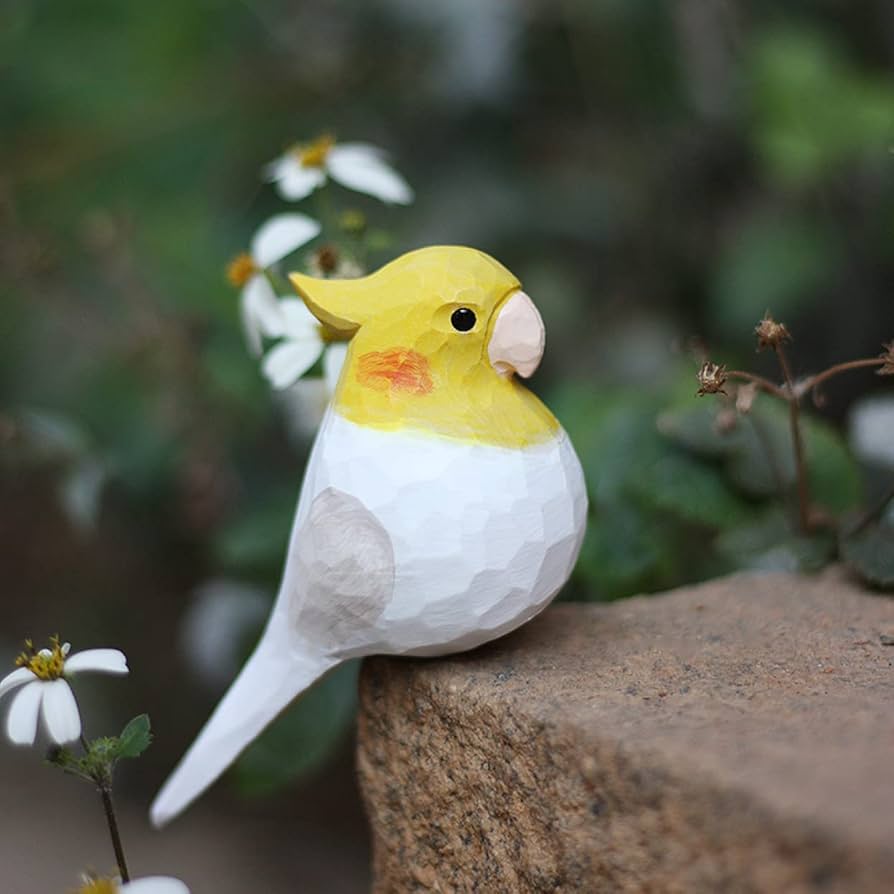 Amazon.co.jp: アジアン雑貨 オカメインコ 置き物 置物 F 鳥